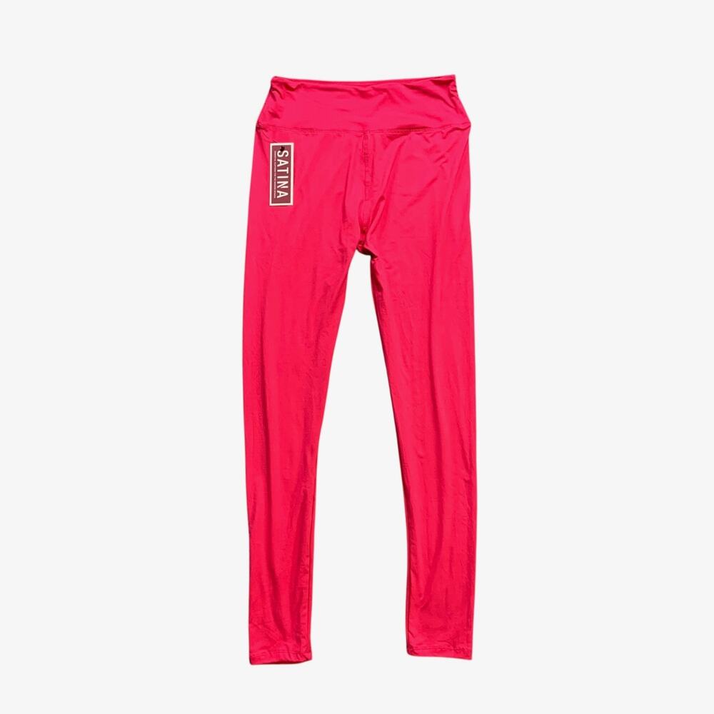 Satina Tights Women OS One Size Fuschia Sports Activewear Fitted Training Yoga